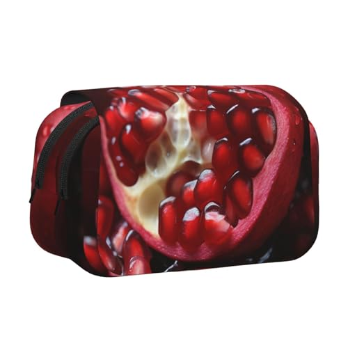 HJBNW Federmäppchen mit Granatapfel-Motiv, mehrere Fächer, großes Fassungsvermögen, tragbare Make-up-Tasche für Männer und Frauen von HJBNW