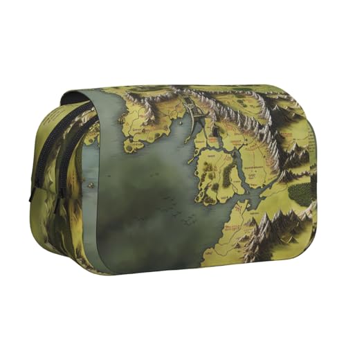 HJBNW Federmäppchen mit Mittelerd-Karte, Federmäppchen mit mehreren Schlitzen, großes Fassungsvermögen, tragbare Make-up-Tasche für Männer und Frauen von HJBNW