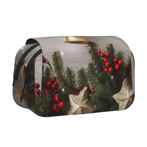 HJBNW Federmäppchen mit Weihnachtsbaum und Glocken, mehrere Fächer, großes Fassungsvermögen, tragbare Make-up-Tasche für Männer und Frauen HJBNW Federmäppchen mit Weihnachtsbaum und Glocken, mehrere Fächer, großes Fassungsvermögen, tragbare Make-up-Tasche für Männer und Frauen von HJBNW