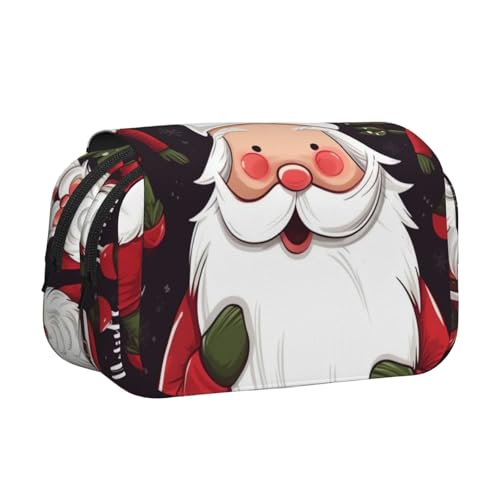 HJBNW Federmäppchen mit Weihnachtsmann-Motiv, mehrere Fächer, große Kapazität, tragbare Make-up-Tasche für Männer und Frauen HJBNW Federmäppchen mit Weihnachtsmann-Motiv, mehrere Fächer, große Kapazität, tragbare Make-up-Tasche für Männer und Frauen von HJBNW