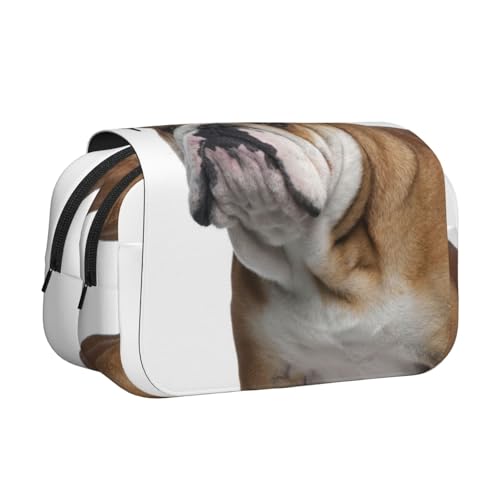 HJBNW Federmäppchen mit englischer Bulldogge und mehreren Schlitzen, großes Fassungsvermögen, tragbare Make-up-Tasche für Männer und Frauen von HJBNW