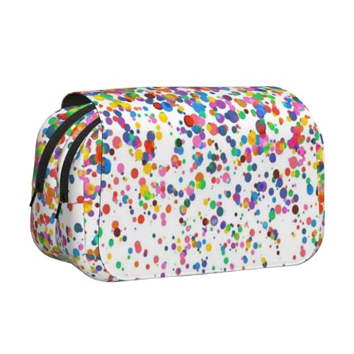 HJBNW Federmäppchen mit fallendem Konfetti, mehrere Fächer, großes Fassungsvermögen, tragbare Make-up-Tasche für Männer und Frauen von HJBNW