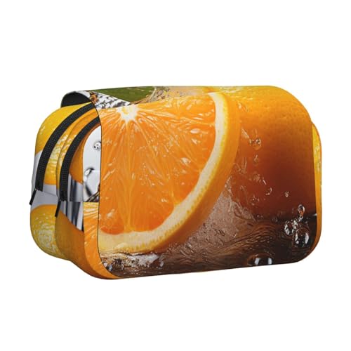 HJBNW Federmäppchen mit mehreren Fächern, Federmäppchen, großes Fassungsvermögen, tragbare Make-up-Tasche für Männer und Frauen, Orange HJBNW Federmäppchen mit mehreren Fächern, Federmäppchen, großes Fassungsvermögen, tragbare Make-up-Tasche für Männer und Frauen, Orange von HJBNW