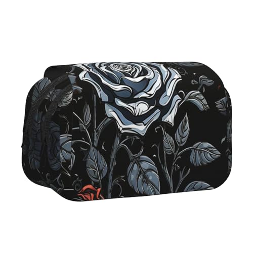 HJBNW Federmäppchen mit mehreren Fächern, rosafarbenes Gothic-Stil, großes Fassungsvermögen, tragbare Make-up-Tasche für Männer und Frauen von HJBNW