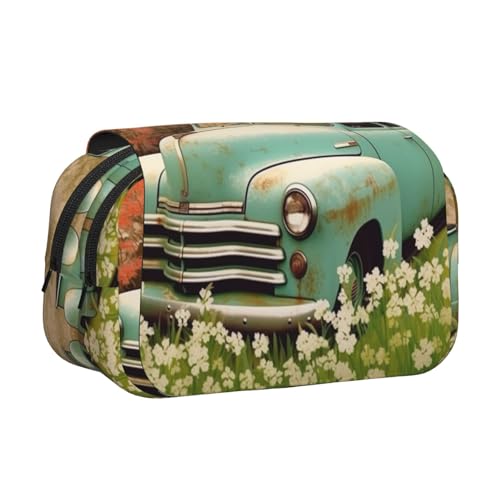 HJBNW Federtasche im Retro-Stil, mit mehreren Schlitzen, großes Fassungsvermögen, tragbare Make-up-Tasche für Damen und Herren von HJBNW