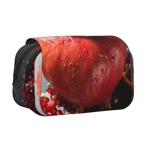 HJBNW Granatapfel-Federmäppchen mit mehreren Schlitzen, großes Fassungsvermögen, tragbare Make-up-Tasche für Männer und Frauen von HJBNW
