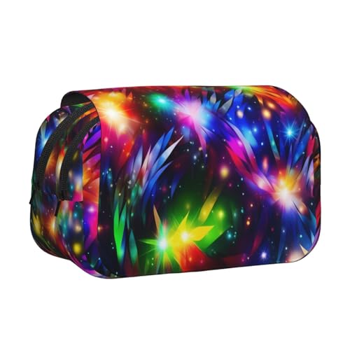 HJBNW Hell schönes buntes Kunst-Federmäppchen mit mehreren Schlitzen, großes Fassungsvermögen, tragbare Make-up-Tasche für Männer und Frauen von HJBNW