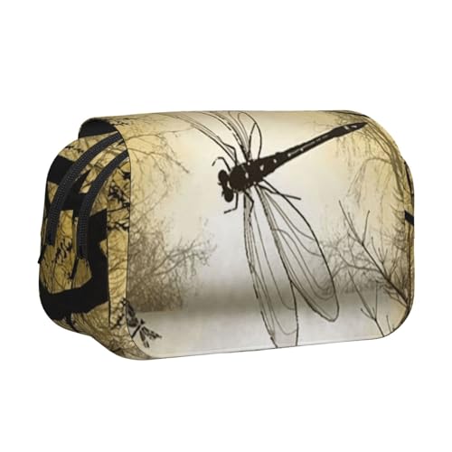 HJBNW Libellen-Federmäppchen mit mehreren Schlitzen, großes Fassungsvermögen, tragbare Make-up-Tasche für Männer und Frauen von HJBNW