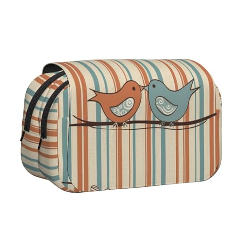 HJBNW Love Birdie Federmäppchen, gestreift, mit mehreren Schlitzen, großes Fassungsvermögen, tragbare Make-up-Tasche für Männer und Frauen HJBNW Love Birdie Federmäppchen, gestreift, mit mehreren Schlitzen, großes Fassungsvermögen, tragbare Make-up-Tasche für Männer und Frauen von HJBNW