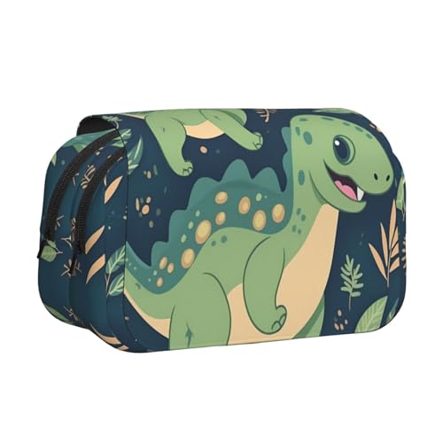 HJBNW Niedliches Dinosaurier-Federmäppchen mit mehreren Schlitzen, großes Fassungsvermögen, tragbare Make-up-Tasche für Männer und Frauen von HJBNW