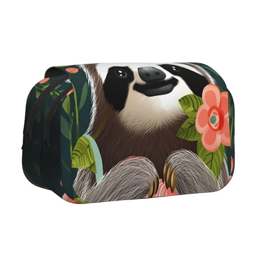 HJBNW Niedliches Faultier-Federmäppchen mit mehreren Schlitzen, großes Fassungsvermögen, tragbare Make-up-Tasche für Männer und Frauen HJBNW Niedliches Faultier-Federmäppchen mit mehreren Schlitzen, großes Fassungsvermögen, tragbare Make-up-Tasche für Männer und Frauen von HJBNW