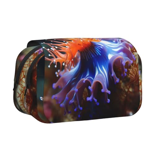 HJBNW Nudibranch Federmäppchen mit mehreren Schlitzen, großes Fassungsvermögen, tragbare Make-up-Tasche für Männer und Frauen von HJBNW