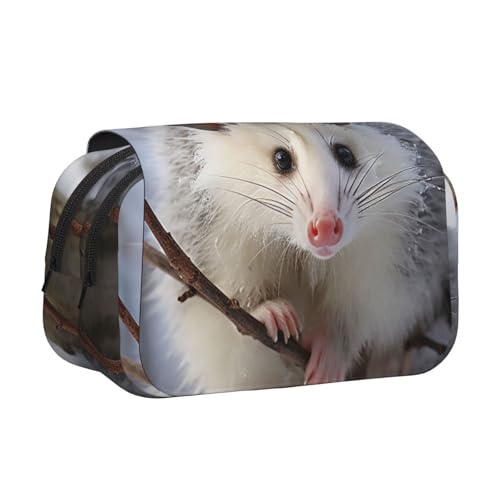 HJBNW Opossum Federmäppchen mit mehreren Schlitzen, großes Fassungsvermögen, tragbare Make-up-Tasche für Damen und Herren von HJBNW