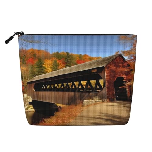 HJBNW Reise-Make-up-Tasche für Damen, große Kapazität, wasserdicht, tragbar, Kulturbeutel, Albany verdeckte Brücke, Make-up-Taschen mit Reißverschluss, ästhetischer Make-up-Organizer für Damen HJBNW Reise-Make-up-Tasche für Damen, große Kapazität, wasserdicht, tragbar, Kulturbeutel, Albany verdeckte Brücke, Make-up-Taschen mit Reißverschluss, ästhetischer Make-up-Organizer für Damen von HJBNW
