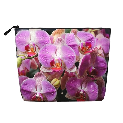 HJBNW Reise-Make-up-Tasche für Damen, große Kapazität, wasserdicht, tragbar, Kulturbeutel, Orchideen, Make-up-Tasche mit Reißverschluss, ästhetischer Make-up-Organizer für Damen, Geschenk, Schwarz HJBNW Reise-Make-up-Tasche für Damen, große Kapazität, wasserdicht, tragbar, Kulturbeutel, Orchideen, Make-up-Tasche mit Reißverschluss, ästhetischer Make-up-Organizer für Damen, Geschenk, Schwarz von HJBNW