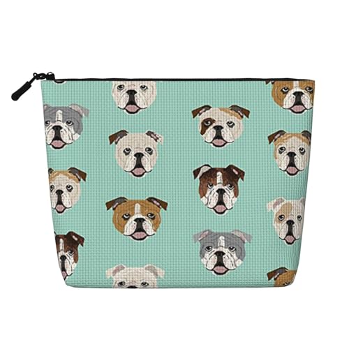 HJBNW Reise-Make-up-Tasche für Damen, große Kapazität, wasserdicht, tragbar, Kulturbeutel, englische Bulldogge, Gesichter, Make-up-Tasche mit Reißverschluss, ästhetischer Make-up-Organizer für Damen HJBNW Reise-Make-up-Tasche für Damen, große Kapazität, wasserdicht, tragbar, Kulturbeutel, englische Bulldogge, Gesichter, Make-up-Tasche mit Reißverschluss, ästhetischer Make-up-Organizer für Damen von HJBNW