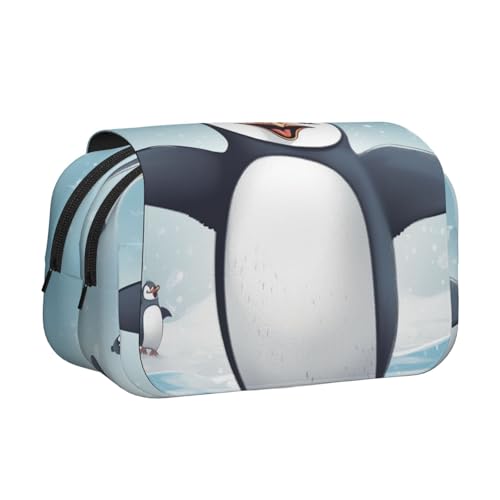 Happy Penguin Federmäppchen mit mehreren Schlitzen, großes Fassungsvermögen, tragbare Make-up-Tasche für Männer und Frauen Happy Penguin Federmäppchen mit mehreren Schlitzen, großes Fassungsvermögen, tragbare Make-up-Tasche für Männer und Frauen von HJBNW