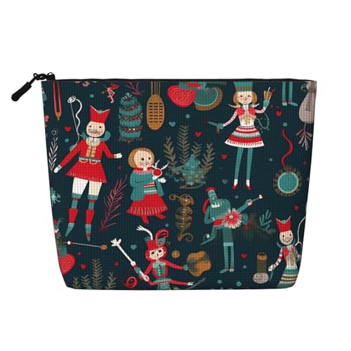 Reise-Make-up-Tasche für Damen, große Kapazität, wasserdicht, tragbar, Kulturbeutel, Nussknacker, Ballett, Weihnachten, Tanz, Make-up-Tasche mit Reißverschluss, ästhetischer Make-up-Organizer für von HJBNW