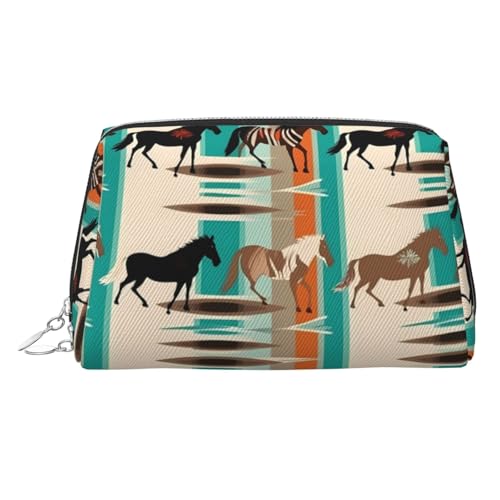 Reise-Make-up-Tasche mit großem Fassungsvermögen, wasserdicht, tragbar, Kulturbeutel, Pferdestreifenmuster, Make-up-Tasche mit Reißverschluss, ästhetischer Make-up-Organizer für Damen, silber Reise-Make-up-Tasche mit großem Fassungsvermögen, wasserdicht, tragbar, Kulturbeutel, Pferdestreifenmuster, Make-up-Tasche mit Reißverschluss, ästhetischer Make-up-Organizer für Damen, silber von HJBNW
