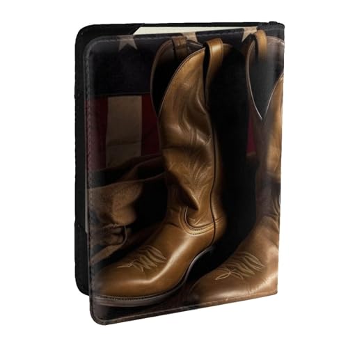 Reisepasshülle mit amerikanischer Flagge mit Cowboystiefeln, RFID-Reisepasshülle, Brieftasche, PU-Leder, Reisepasshülle, niedlicher Reisepassschutz für Damen und Herren Reisepasshülle mit amerikanischer Flagge mit Cowboystiefeln, RFID-Reisepasshülle, Brieftasche, PU-Leder, Reisepasshülle, niedlicher Reisepassschutz für Damen und Herren von HJBNW