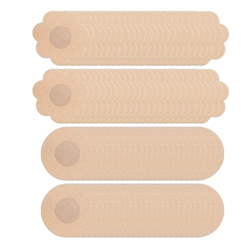 100 Stück Round Und Flower Nipple Patches,Selbstklebend Nippelpads,Nipple Cover,Brustwarzenabdeckung,Nippel Damen,UnsichtbareNippelabdeckung,Brustwarzenschutz Sticker,Nippelcover,Einweg für Frauen von HJDJBD