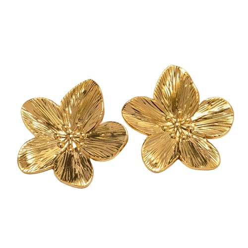 2 Stück Boho Ohrringe,Blumen Ohrringe Gold,Flower Gold,Schicke Blumen Blütenblatt,Jewelry Style,Schicke Hängend,Hypoallergene Modeschmuck,für Damen Und Mädchen von HJDJBD