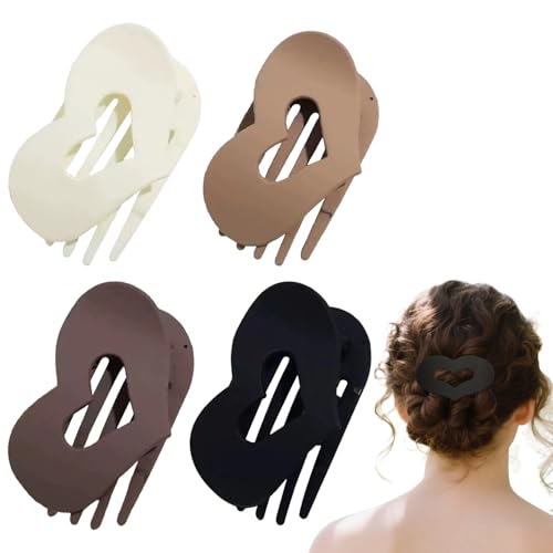4 Stück Haarklammern Flach,Haarspangen Damen,Haarspange Flach,Duckbill Hair Clips,Klein Spangen Haare,Flache Mit Neuem Design,Matte Feines Haarclip,Women Große Haarspange,für Dünnes Und Dickes Haar von HJDJBD