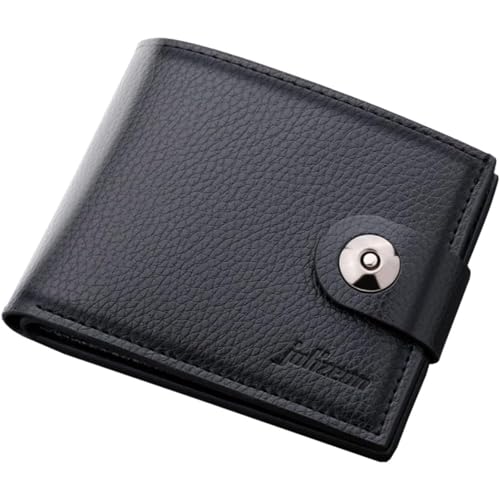 HJDQMDHA Geldbörse Klappe Design Brieftasche Mehrere Kartenschlitze Clutch Bag Herrenkartenhalter großer Kapazitätsmünzen mit Knopf Privat von HJDQMDHA