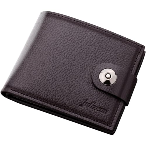HJDQMDHA Geldbörse Klappe Design Brieftasche Mehrere Kartenschlitze Clutch Bag Herrenkartenhalter großer Kapazitätsmünzen mit Knopf Privat von HJDQMDHA