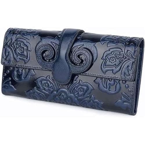 HJDQMDHA Geldbörse Kuhlädenerhöhlenbrieftasche tragbare einzigartige Blumenkartenhalter Retro Coin-Geldbörsen Multi-Karten-Schlitzkapazitätsmünzen Tasche Privat von HJDQMDHA