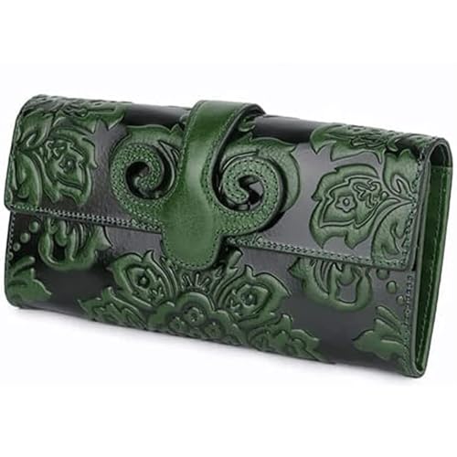 HJDQMDHA Geldbörse Kuhlädenerhöhlenbrieftasche tragbare einzigartige Blumenkartenhalter Retro Coin-Geldbörsen Multi-Karten-Schlitzkapazitätsmünzen Tasche Privat von HJDQMDHA