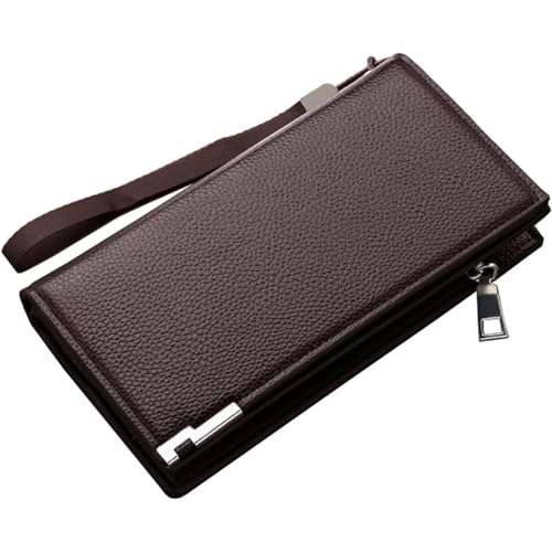 HJDQMDHA Geldbörse Langkartenhalter mit großer Kapazitätsbrieftasche mit Reißverschluss mit Reißzeleiungen Men Men Habe -Geldbeutel mehrere Kartensteckplätze Münzbaus Geldbörsen Privat von HJDQMDHA