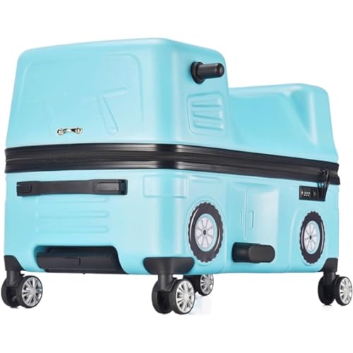 HJDQMDHA Still Kreativer Reitkoffer mit 360°-Universalrädern, Handgepäck für Kinder, tragbarer Reise-Trolley in Autoform Glatt von HJDQMDHA
