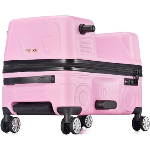 HJDQMDHA Still Kreativer Reitkoffer mit 360°-Universalrädern, Handgepäck für Kinder, tragbarer Reise-Trolley in Autoform Glatt von HJDQMDHA
