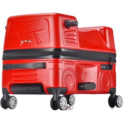HJDQMDHA Still Kreativer Reitkoffer mit 360°-Universalrädern, Handgepäck für Kinder, tragbarer Reise-Trolley in Autoform Glatt von HJDQMDHA