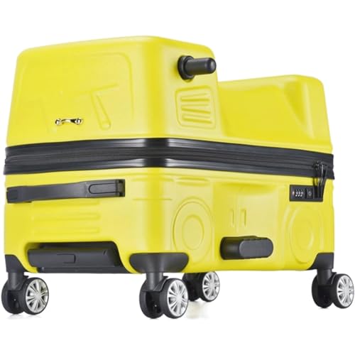 HJDQMDHA Still Kreativer Reitkoffer mit 360°-Universalrädern, Handgepäck für Kinder, tragbarer Reise-Trolley in Autoform Glatt von HJDQMDHA