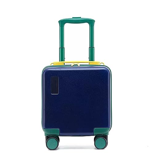 HJDSUDU Fahrbarer 14-Zoll-Reise-Trolley, Gepäck-Boarding-Koffer Mit Rädern Und Passwortsperre, Kindergepäck, Mitfahr-Reisekoffer Für Kinder Als Kindertagsgeschenk, Festivalgeschenk,Blau von HJDSUDU