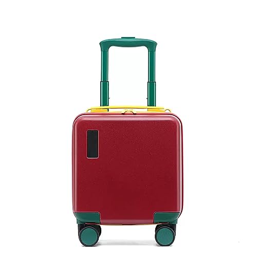 HJDSUDU Fahrbarer 14-Zoll-Reise-Trolley, Gepäck-Boarding-Koffer Mit Rädern Und Passwortsperre, Kindergepäck, Mitfahr-Reisekoffer Für Kinder Als Kindertagsgeschenk, Festivalgeschenk,Rot von HJDSUDU