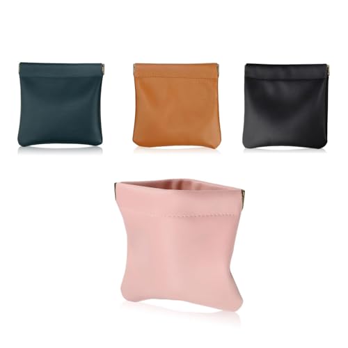 HJIAMA Mini Tasche 4 Stück, Automatische Enge Öffnung Kleingeldbörse, Mini Taschen, Damen-Geldbörse, Mini Kosmetiktasche für Handtasche Kann Kreditkarten, Schlüssel, Münzen Aufbewahren von HJIAMA