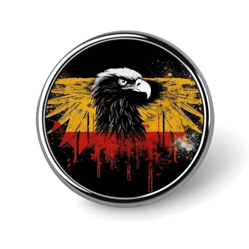 1 Zoll Button Badges Deutschland Flagge Adler Abzeichen Brust Pins Aluminiumlegierung Runde Abzeichen Button Pin Bild Knöpfe Abzeichen Button Brosche für Mantel Rucksack, Circular, Aluminium von HJKBCV