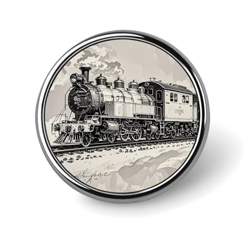 1 Zoll Button Badges Land Eisenbahn Zug Abzeichen Truhe Pins Aluminiumlegierung Runde Abzeichen Button Pin Bild Knöpfe Abzeichen Button Brosche für Mantel Rucksack, Circular, Aluminium von HJKBCV
