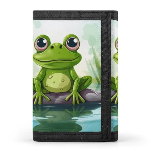 Frog In A Pond Trifold Wallet Credit Card Purse Portable Outdoor Sports Wallets Pocket Coin Wallet with ID Window for Men Women, Style, One Size, Stil:, Einheitsgröße von HJKBCV
