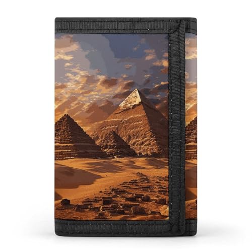 HJKBCV Ägyptische Pyramiden dreifach gefaltete Geldbörse Kreditkartengeldbörse tragbare Outdoor-Sportgeldbörse mit Ausweisfenster für Männer und Frauen, Stil, Einheitsgröße, Stil:, Einheitsgröße von HJKBCV