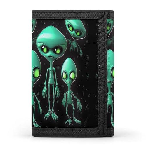 HJKBCV Aliens Trifold Wallet Credit Card Purse Portable Outdoor Sports Wallets Pocket Coin Wallet with ID Window for Men Women, Style, One Size, Stil:, Einheitsgröße von HJKBCV
