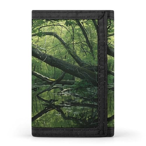 HJKBCV An Ancient Swamp Trifold Wallet Credit Card Purse Portable Outdoor Sports Wallets Pocket Coin Wallet with ID Window for Men Women, Style, One Size, Stil:, Einheitsgröße von HJKBCV