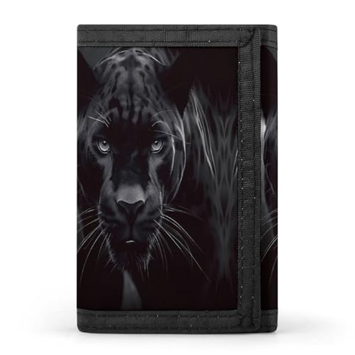 HJKBCV Animal Panther Trifold Wallet Credit Card Purse Portable Outdoor Sports Wallets Pocket Coin Wallet with ID Window for Men Women, style, One Size, Stil:, Einheitsgröße von HJKBCV