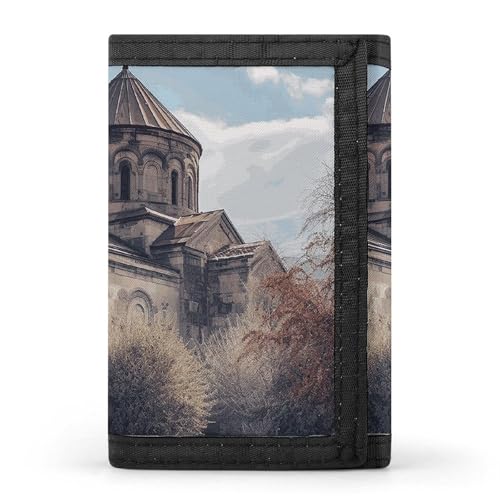 HJKBCV Armenische Kirche, dreifach gefaltete Geldbörse, Kreditkarten-Geldbörse, tragbar, Outdoor-Sport, Geldbörse, Münzgeldbörse mit Ausweisfenster, für Männer und Frauen, Stil, Einheitsgröße, Stil:, von HJKBCV