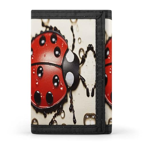 HJKBCV Beautiful Ladybug Trifold Wallet Credit Card Purse Portable Outdoor Sports Wallets Pocket Coin Wallet with ID Window for Men Women, style, One Size, Stil:, Einheitsgröße von HJKBCV