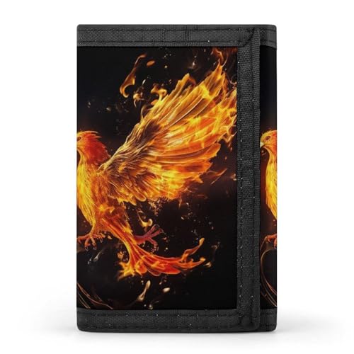 HJKBCV Bird Fire and Water Trifold Wallet Credit Card Purse Portable Outdoor Sports Wallets Pocket Coin Wallet with ID Window for Men Women, style, One Size, Stil:, Einheitsgröße von HJKBCV