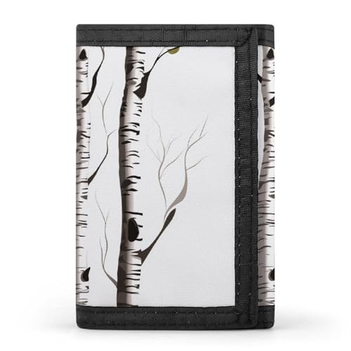 HJKBCV Birke Tree Trifold Wallet Credit Card Purse Portable Outdoor Sports Wallets Pocket Coin Wallet with ID Window for Men Women, Style, One Size, Stil:, Einheitsgröße von HJKBCV